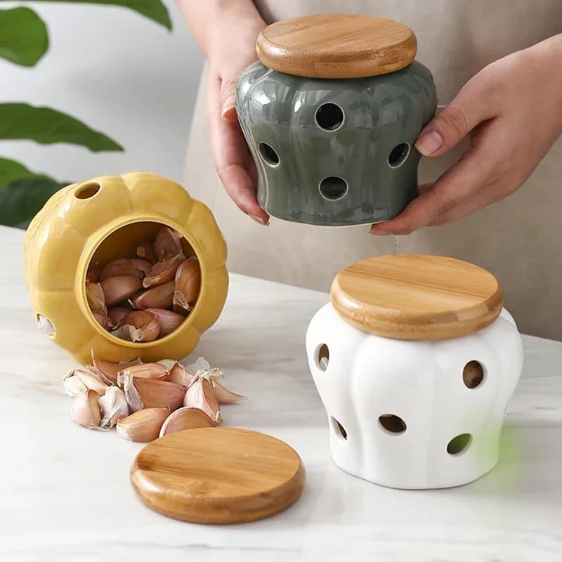 Serbatoio di stoccaggio della ventilazione della cucina barattolo di zucca scava fuori il serbatoio di stoccaggio in ceramica aglio zenzero barattoli di conservazione del peperoncino essiccato