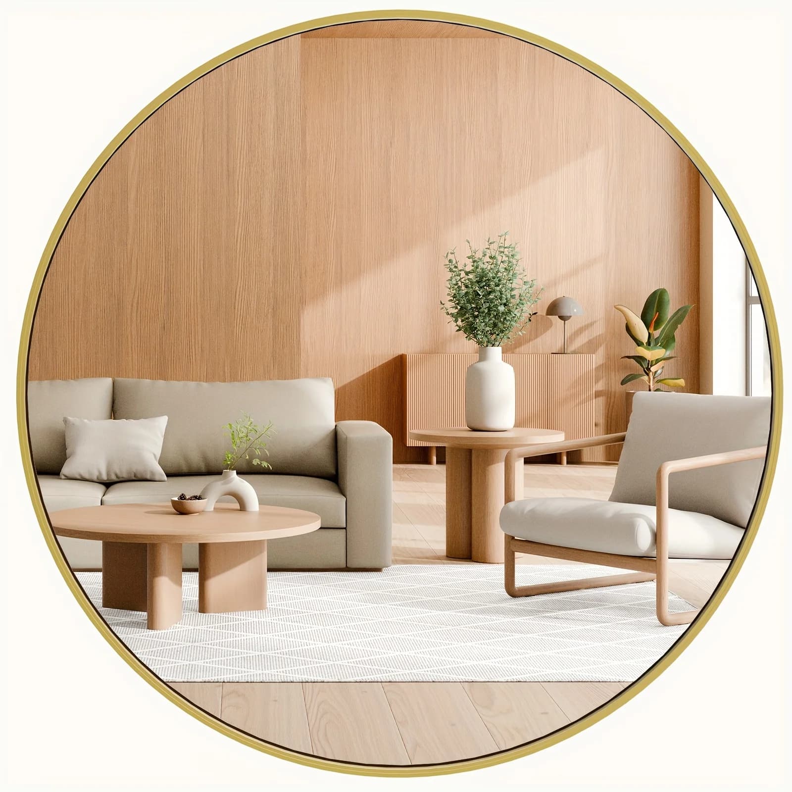 Specchio Circolare Moderno con Elegante Cornice in Lega di Alluminio, Ideale per Camera da Letto, Bagno, Soggiorno in Varie Dimensioni, Opzioni Disponibili