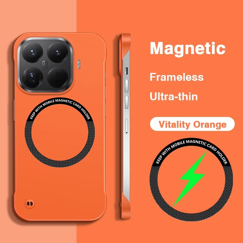 Custodia antiurto senza bordi ultra sottile con sensazione di pelle per Xiaomi 15 Pro, compatibile con ricarica MagSafe, protezione anti-impronta, cover rigida