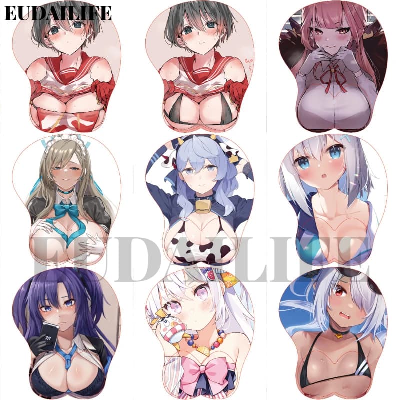 Tsubaki Yuuka 3D Mousepad Blu Archivio Mano Poggiapolsi Mouse Pad Mousepad Silicone Oppai Morbido Mouse Zerbino Lavoro d'ufficio Otaku Regalo