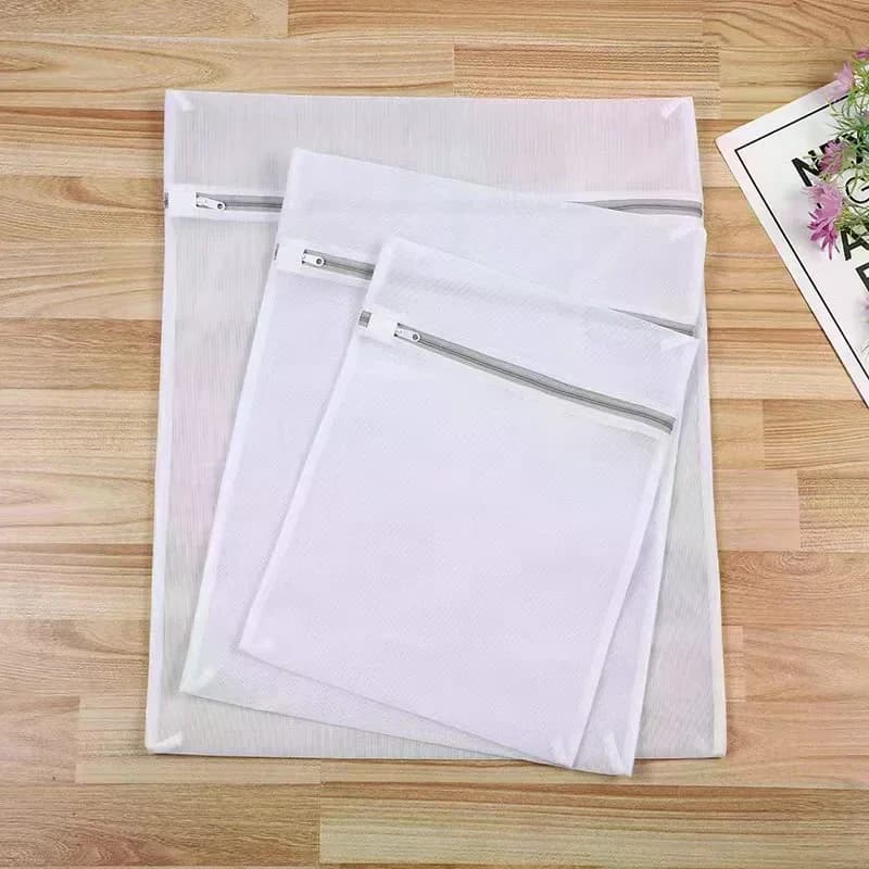 1 Pezzo Sacchetto per Bucato Grande in Rete Bianco Resistente, Organizer per Lavatrice per Reggiseni, Calzini, Biancheria Intima, Scarpe e Vestiti