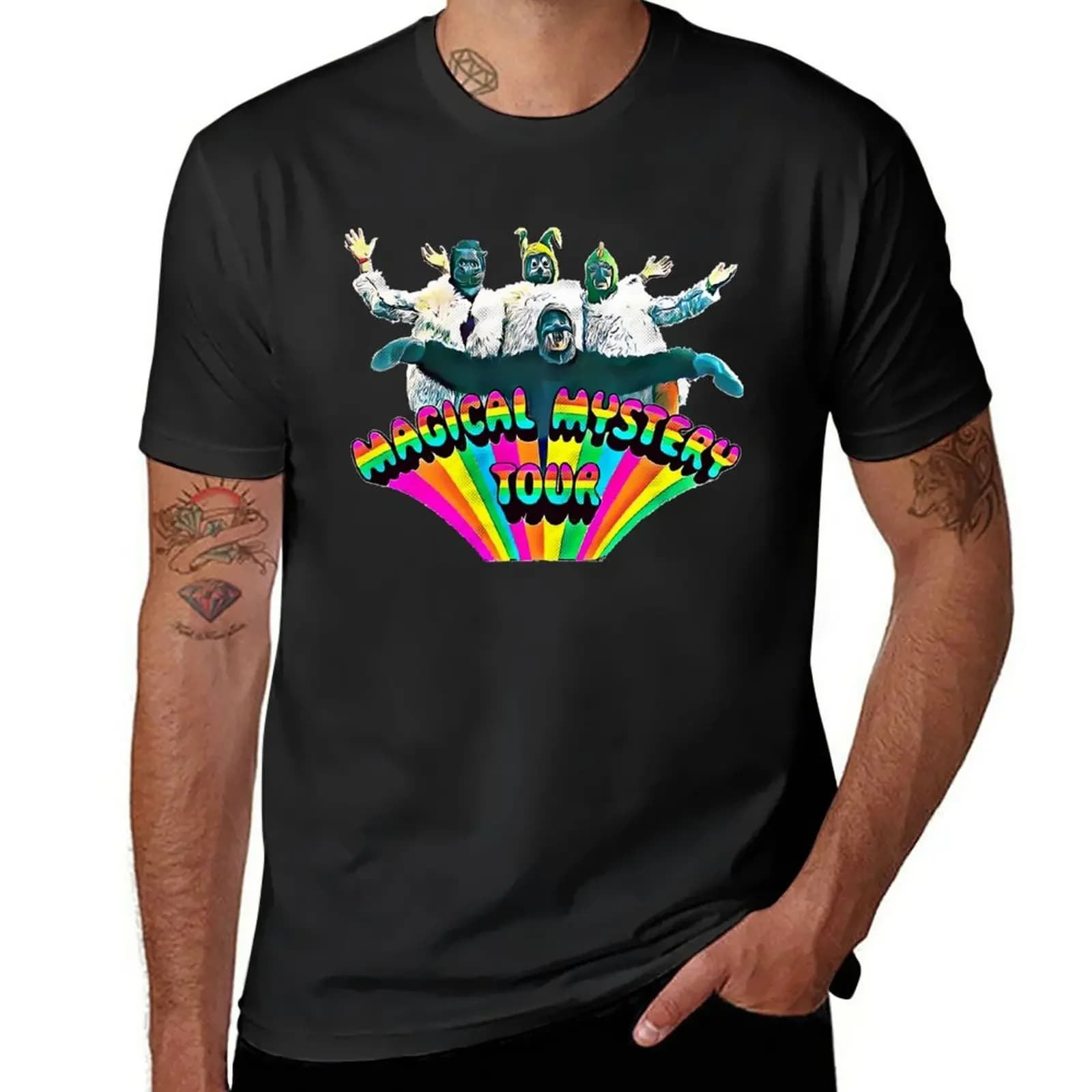Magical Mystery Tour Album Cover t-shirt colored sublime blacks t-shirt short sleeve man