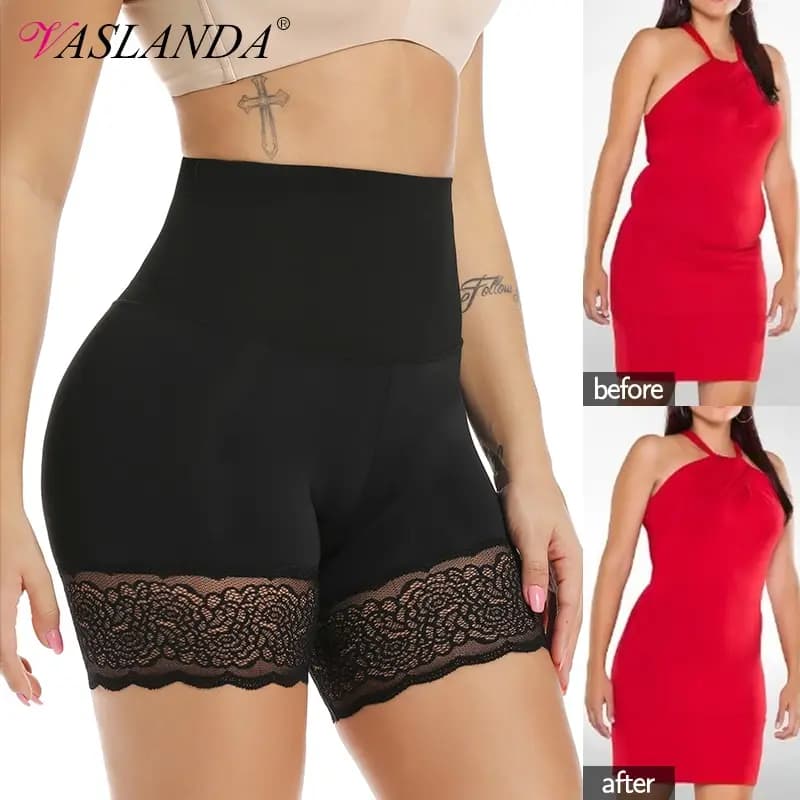Pantaloni corti di sicurezza senza cuciture in pizzo Shapewear da donna pantaloncini elasticizzati a vita alta da donna slip estivi che dimagriscono sotto i pantaloncini della gonna