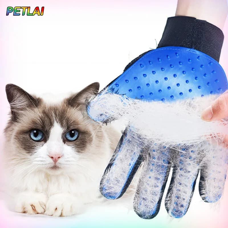 Silicone pet massage and grooming gloves suitable for hair removal of dog and cat combs hair removal brushes rubber hair gloves