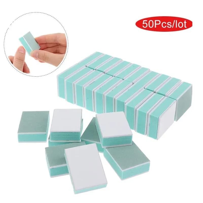 50pcs Double Sided Mini Nail File Block sanding and polishing tools for the care of nails file self-supporting and polishing for the care of nails
