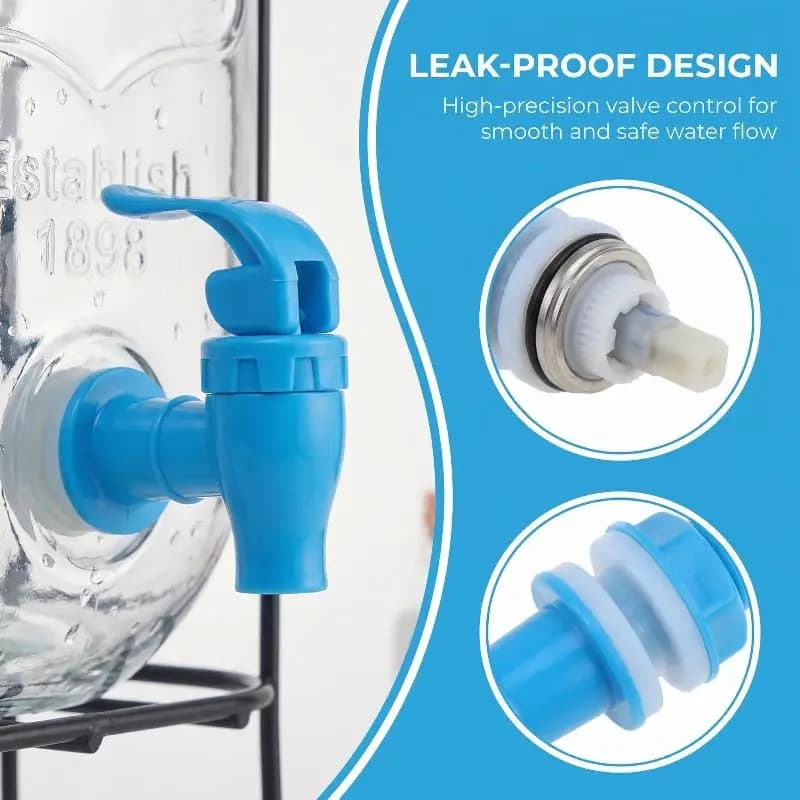 Rubinetto da 17 mm in PP anti-perdita di particelle con valvola filtro per dispenser d'acqua, rubinetto per serbatoio d'acqua da 1/5 di bottiglia di vetro.
