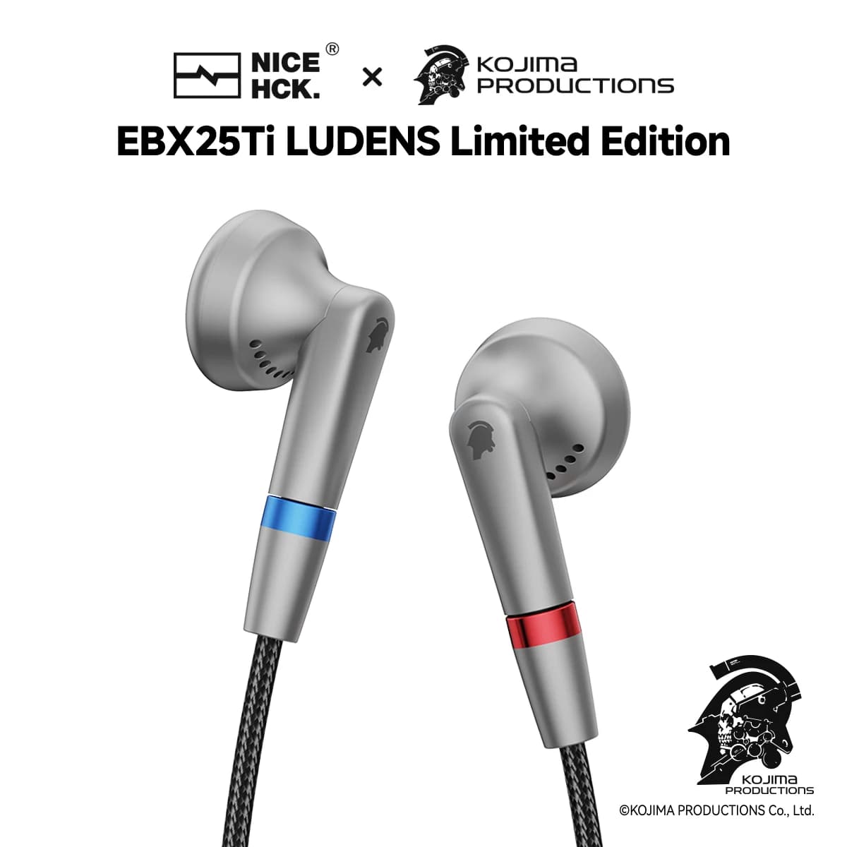 NICEHCK × KOJIMA PRODUCTIONS EBX25Ti LUDENS Wired Music HiFi Auricular Headphones Metal Headset Titanium Alloy
