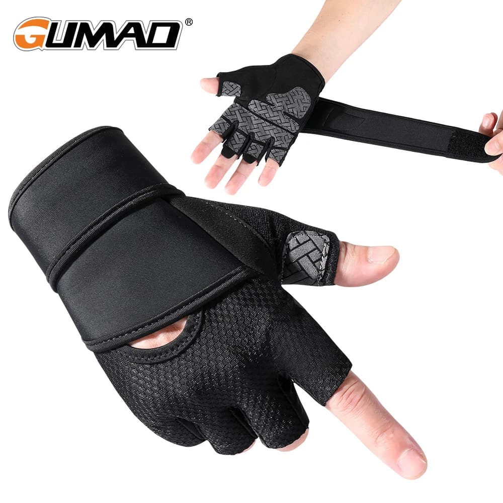 Fitness Gym Gloves Weightlift Body Building Training Sports Training Anti-slip Mid-Scree Guard For Men Women