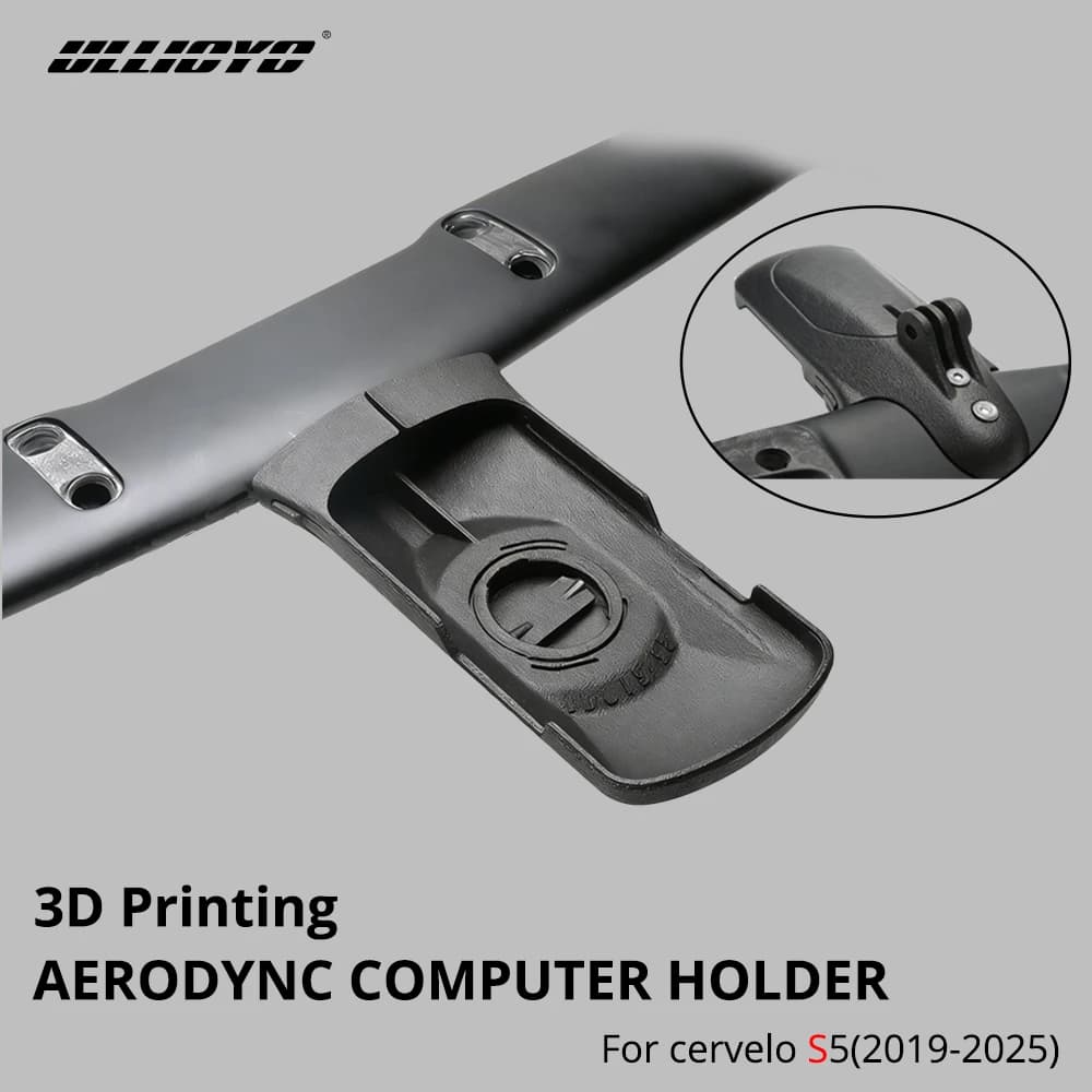 Supporto Integrato Aerodinamico ULLICYC per Computer da Bici Cervelo S5 (2019-2025), Staffa Stampata in 3D per Tachimetro Garmin/Wahoo