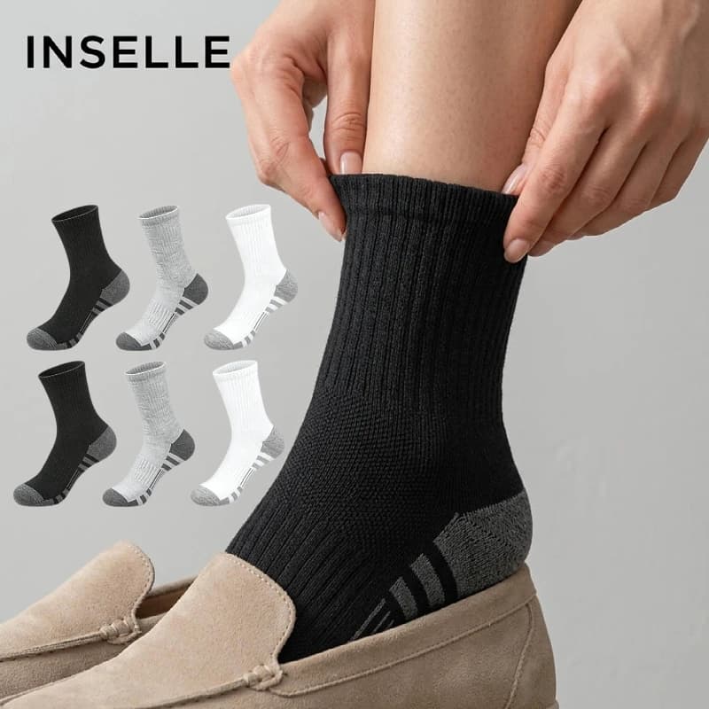 Men's socks, mid tube socks, sports style, anti odor, sweat absorbing, breathable, shock-absorbing, wear-resistant, running