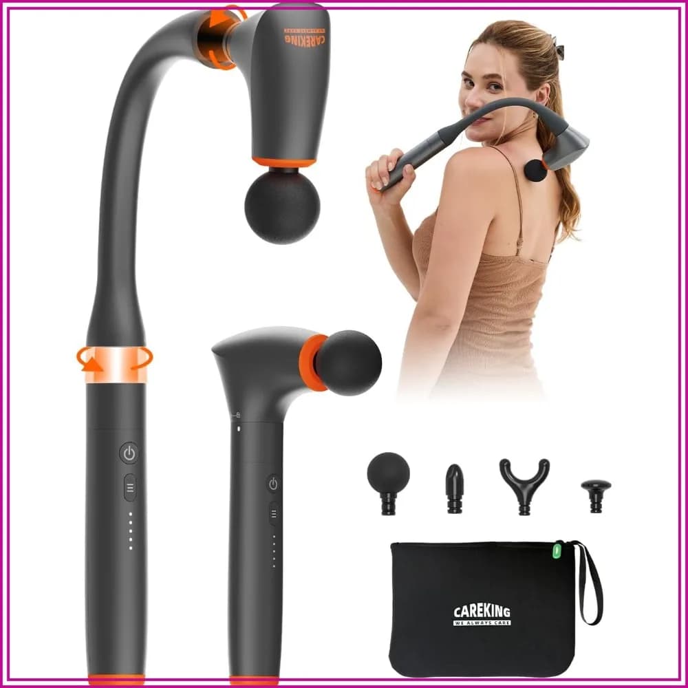 Detachable Massage Gun Deep Tissue for Shoulder, Neck, Arm, Thigh, Waist - Ergonomic Handheld Extension Back Massager, Portable Muscle Massager, FSA-HSA Eligible