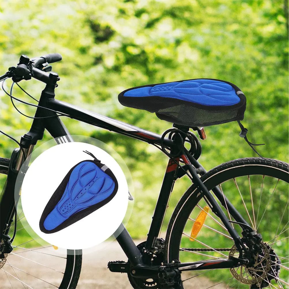 Coprisella imbottito da 2 pezzi per bici, cuscino per sella da mountain bike, traspirante, ergonomico, antiscivolo, confortevole, ammortizzante