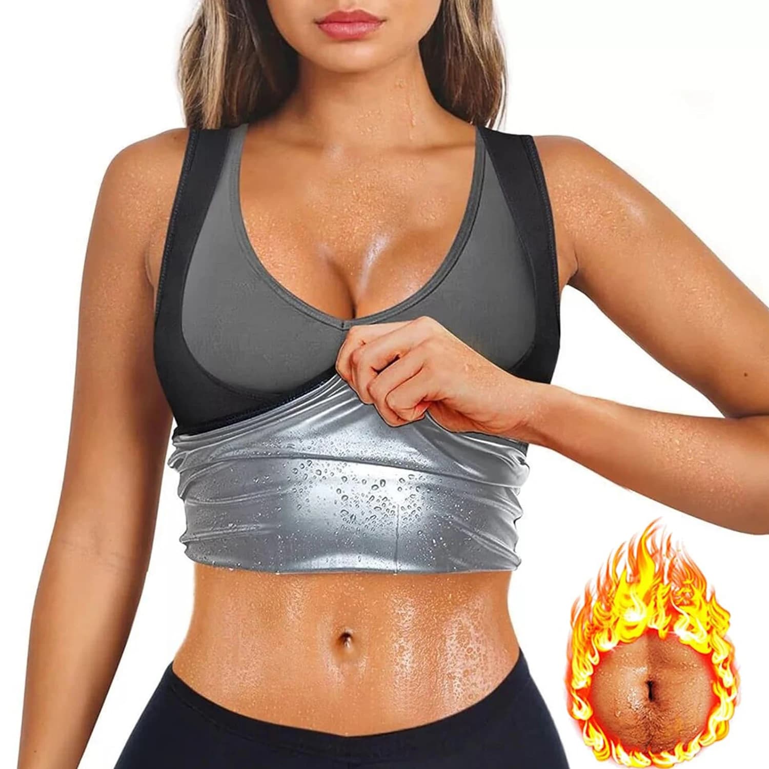 1 piece sweat sauna vest for woman, sauna suit for woman, sauna shirt for woman, slimming workout, sauna shirt for hot sweat