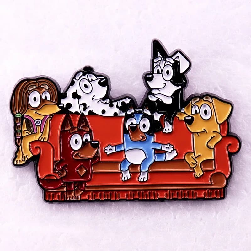 Badge Cartoon Bluey, Spille Anime, Accessori per Abbigliamento e Zaini, Regali per Bambini, Forniture Decorative