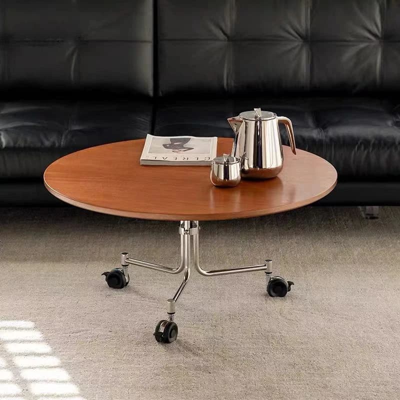Tavolino moderno alla moda Mobile vintage alla moda su ruote Tavolino Gambe in metallo Tavolo di lusso Basse Mobili da soggiorno