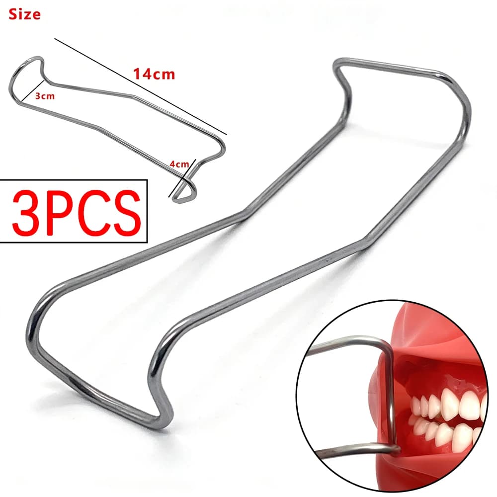 Set of 3 Dentali Jules and Joue Divators in Stainless Steel, Autoclavable, for Orthodontics and Dentale Whitening