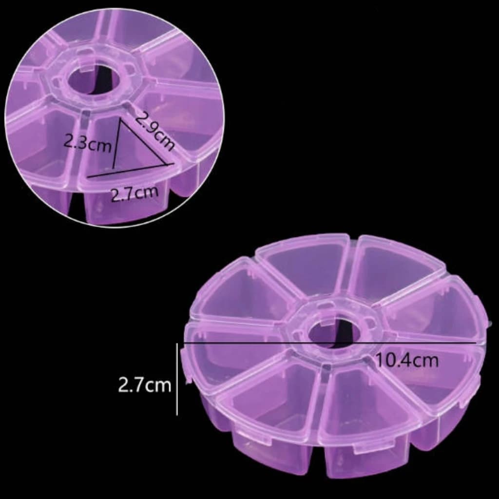 Transparent Grid Plastic Desktop Storage Box with 8 Compartments for Fishing Gear Accessories Organizer with Buttons