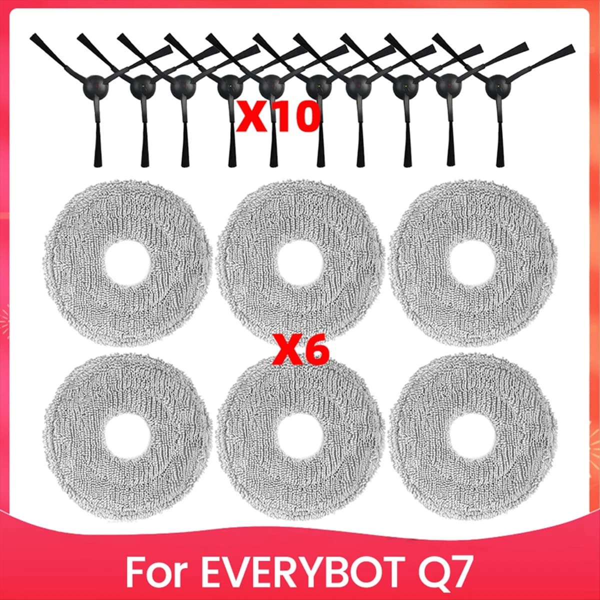 NUOVO Per EVERYBOT Q7 Parti per aspirapolvere Mop Panno Spazzola laterale Accessori di ricambio