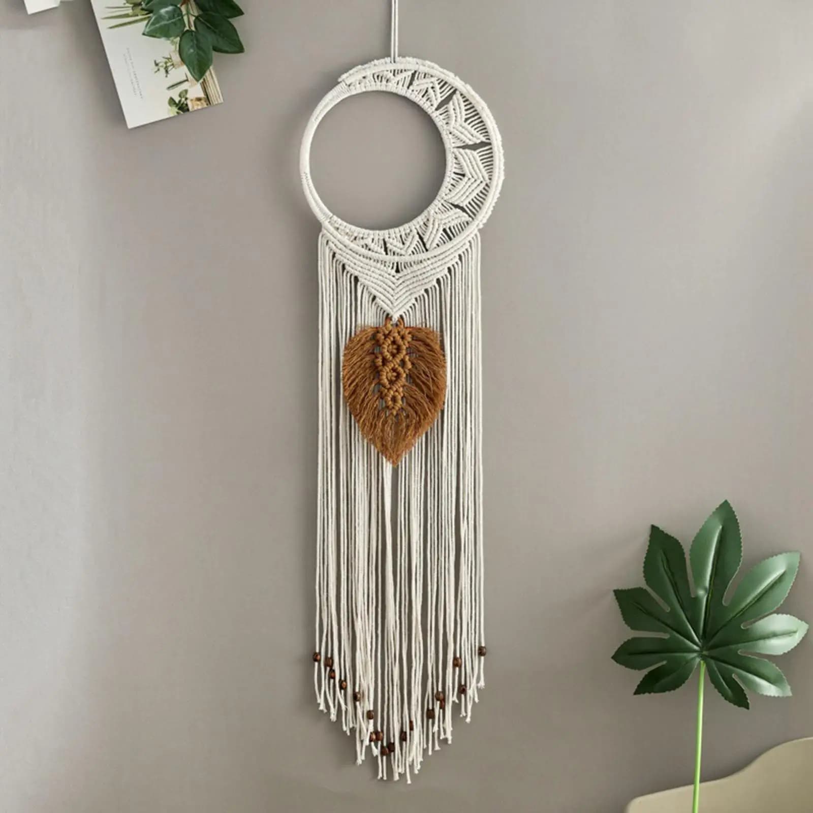 Decorative Dreamcatcher Pendant Decoration Moon Tassels Handicraft Handwoven