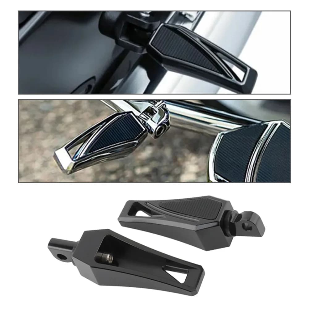 2 pezzi poggiapiedi moto pedane pedali in alluminio per 10mm Harley HD montaggio maschio Harley Sportster Bobber