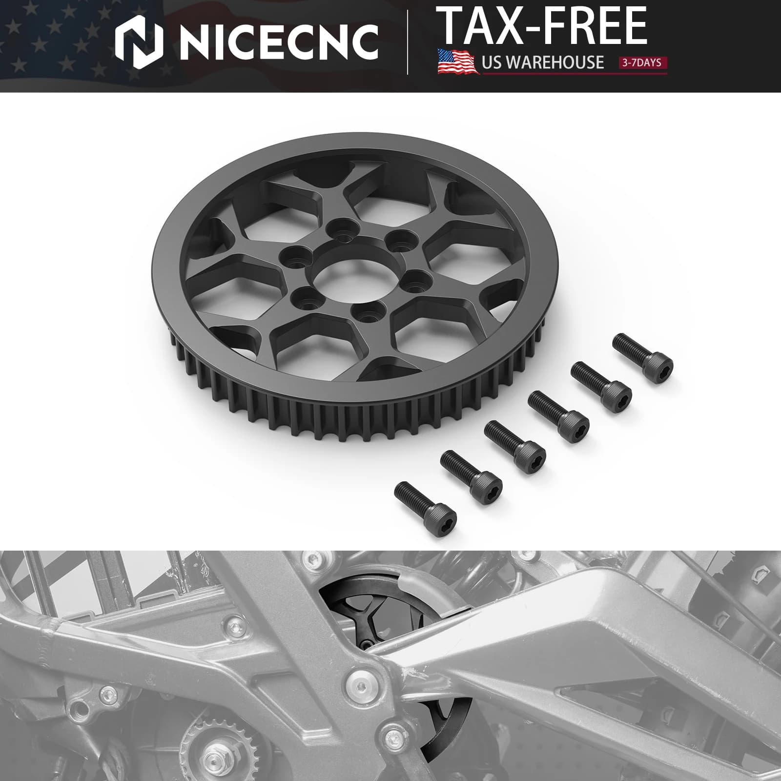 NICECNC Per Sur ron Light Bee X Puleggia secondaria Puleggia cinghia di trasmissione secondaria per Surron Light Bee S L1E Segaway X160 X260 2025