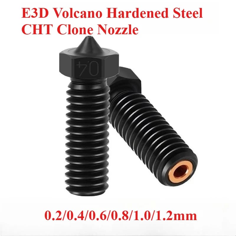 Accessori per Stampanti 3D: Ugello E3D V6 in Acciaio Vulcanico CHT a Tre Fori, Clone ad Alto Flusso, Ugello Applicabile da 1.75mm