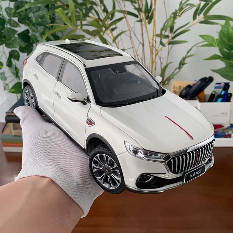Modellino in Scala 1:18, SUV Cinese FAW Hongqi HS5, Modello in Metallo Pressofuso per Collezione ed Esposizione