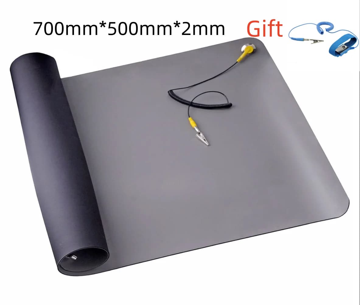 700*500*2.0mm Tappetino antistatico Tappetino ESD Coperta antistatica + filo di terra + polso ESD per computer mobile PCB riparato