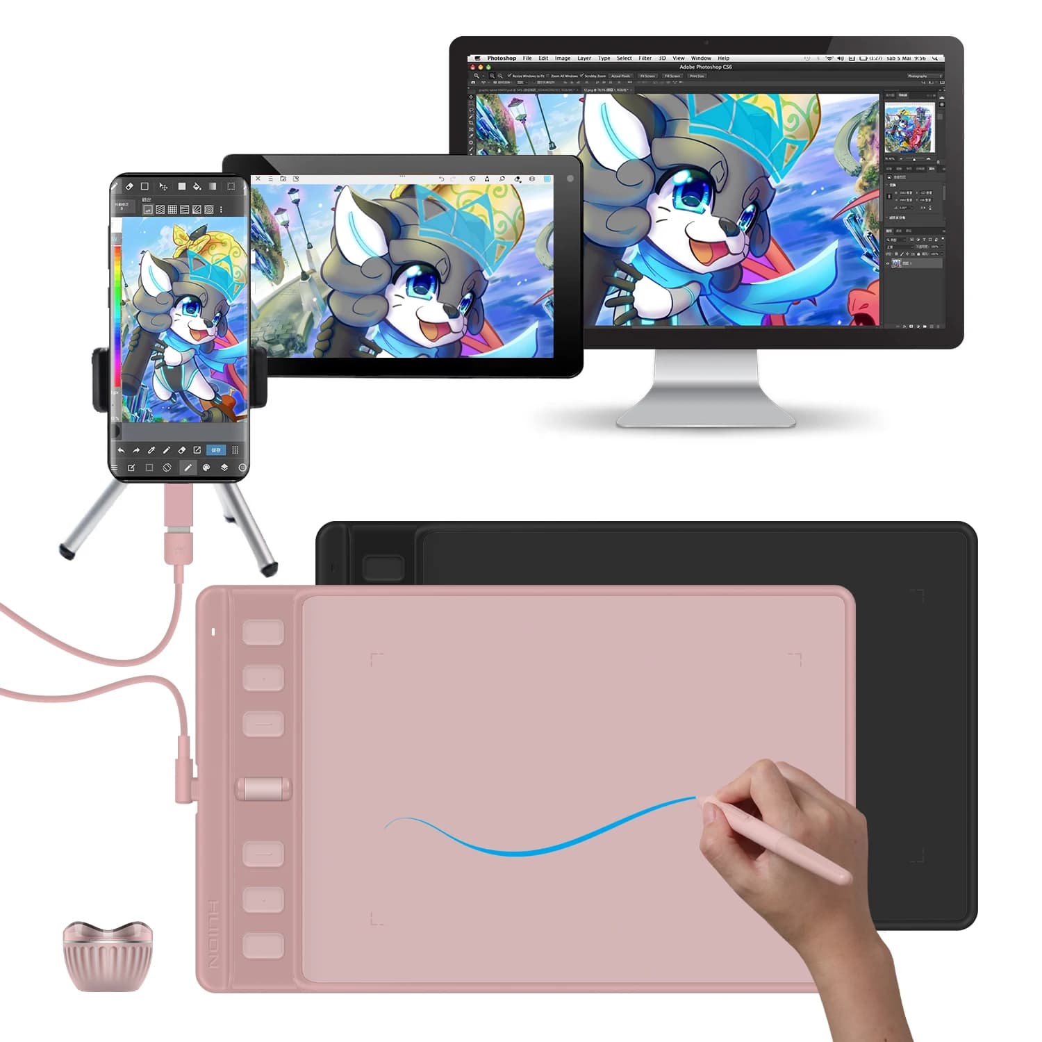Professional 8192 Level Drawing Tablet Graphic Pen Tablet H641P Portable Digital Tablet with Pen Computer Accessory