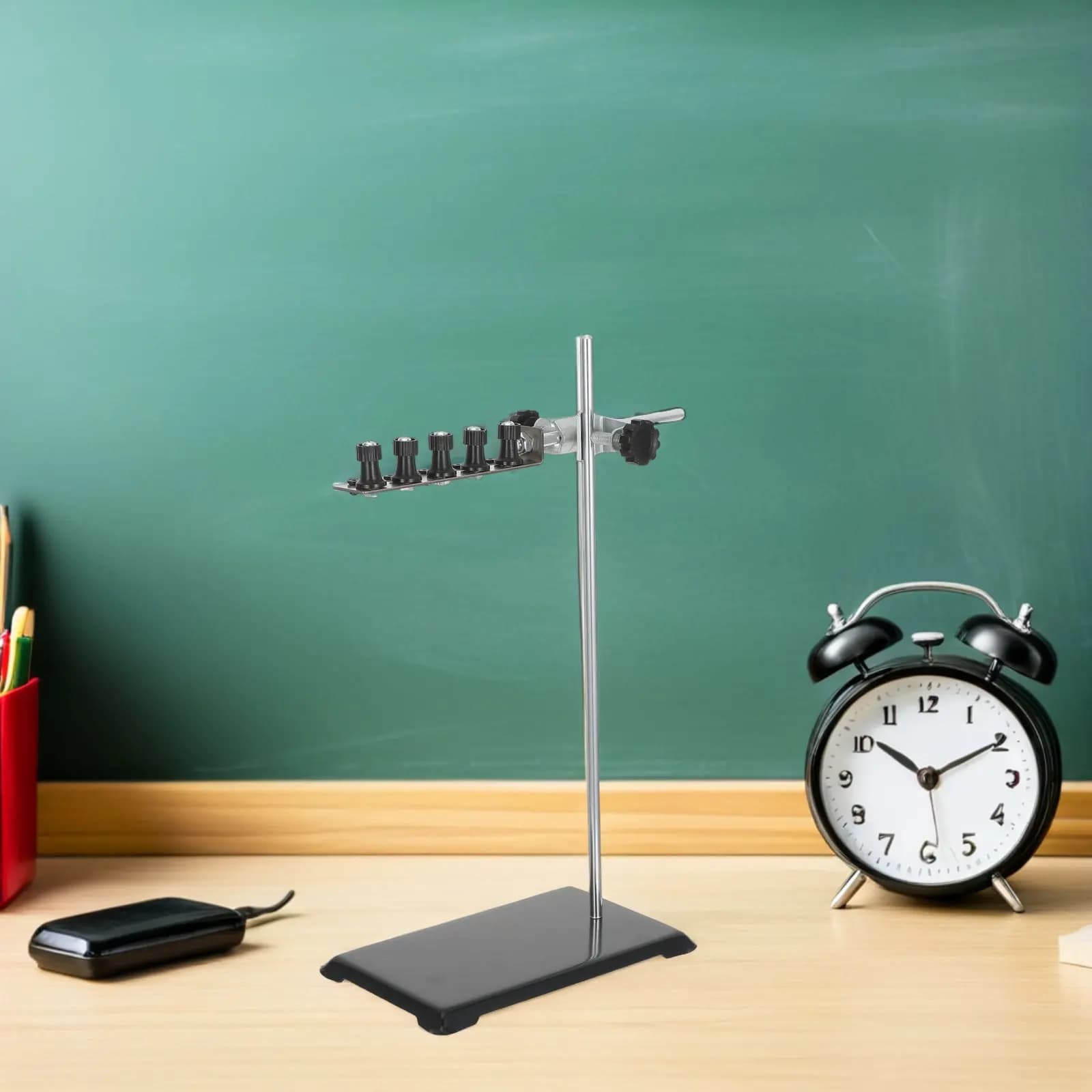 Set per Esperimenti di Fisica con Pendolo, 5 Sfere, Lunghezza Regolabile, Supporto in Ferro, Base Stabile, Dimostrazione di Meccanica per Educazione Scientifica