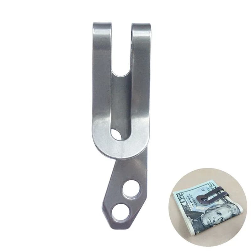 Clip per cintura in acciaio inossidabile, multiuso tre-in-uno, multi-utensile EDC da esterno, portafoglio in acciaio inossidabile per chiavi, EDC da esterno