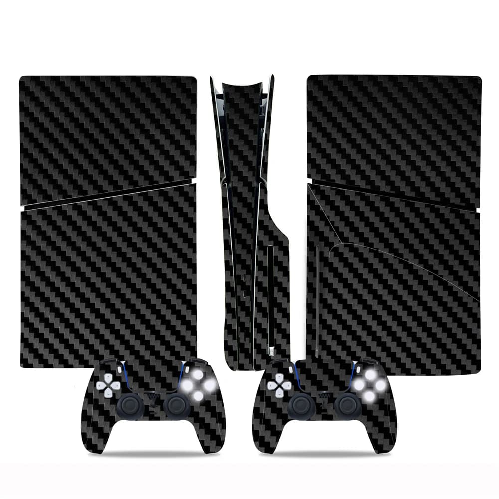 Nuovo per PS5 Slim Console Disc Edition Adesivo per copertura della pelle in fibra di carbonio Host Center Decalcomanie Accessori per console di gioco