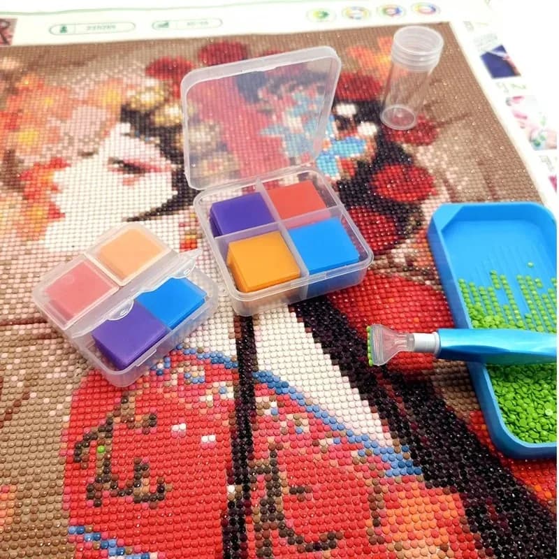 50 Pezzi di Colla per Pittura Diamante 5D, Argilla per Punto Croce Fai-da-Te, Contenitore per Conservazione Pittura Diamante, Strumento per Nail Art