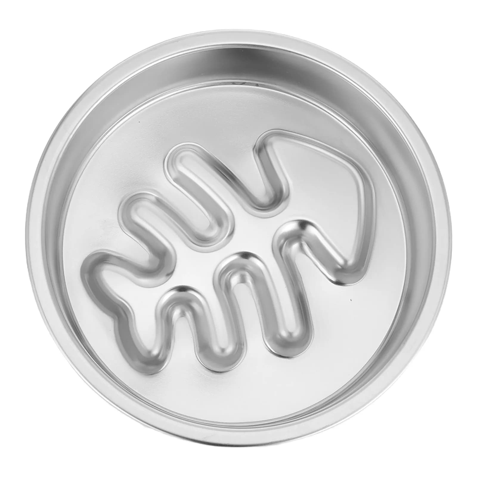 Ciotola per Cani in Acciaio Inox da 7 Pollici, Piatto Lenta-Integrazione per Animali Domestici, per Razze Piccole e Medie, Base Antiscivolo, Ciotola a Labirinto per Alimenti