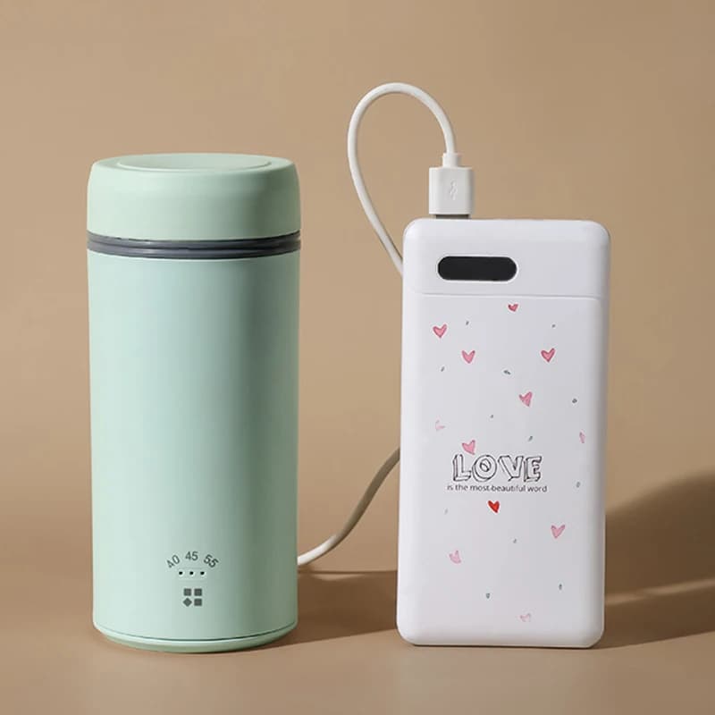 Mini portable electric kettle with type C USB heating for home travel 220V water boiler at constant temperature for car for tea and coffee