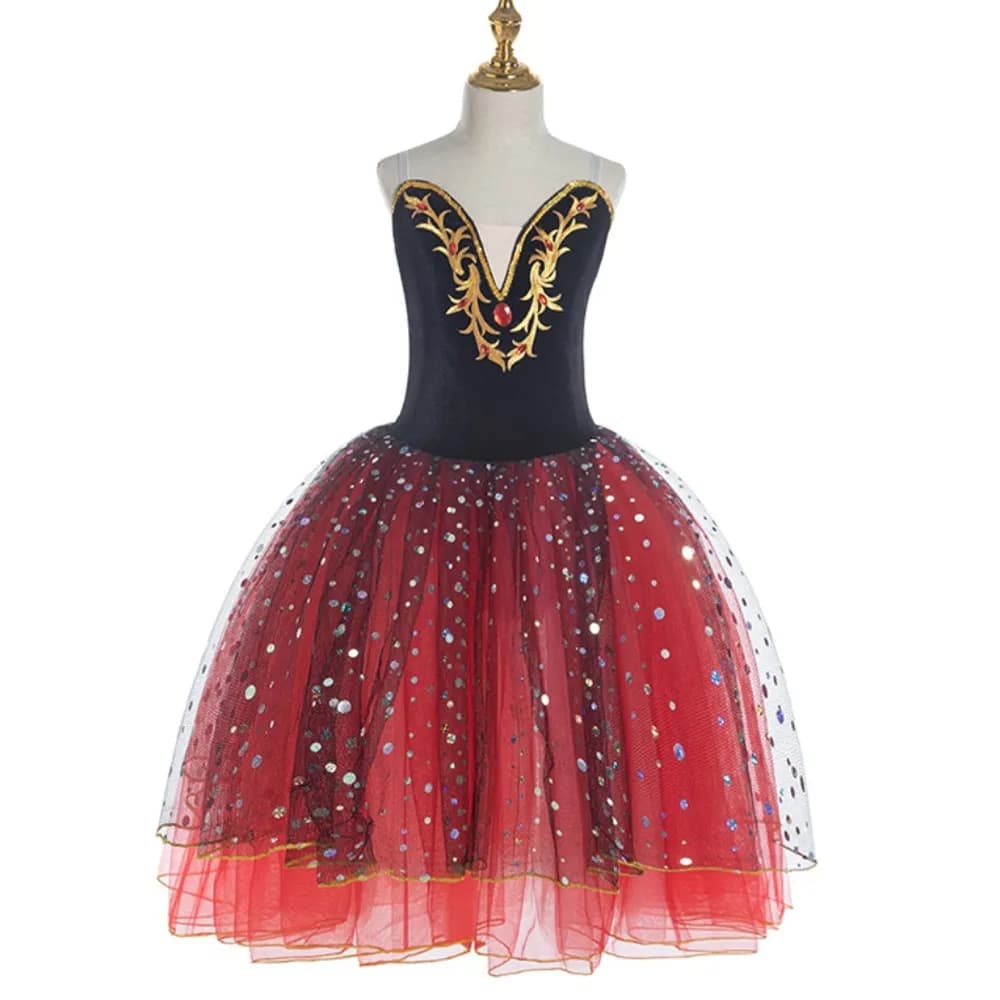 Vestito da balletto lungo La Esmeralda Tutu di balletto professionale bambini ragazze donne costumi da spettacolo vestito da Ballerina gonna di garza gonfia