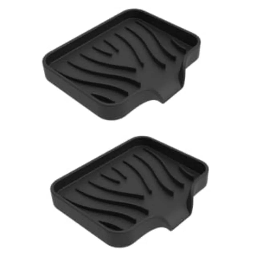 Silicone Soap Dish with Drainer, Fast Dry Kitchen Bath all 2-Pack Soft silicone non-slip holder for sponge, dispenser, scrubber