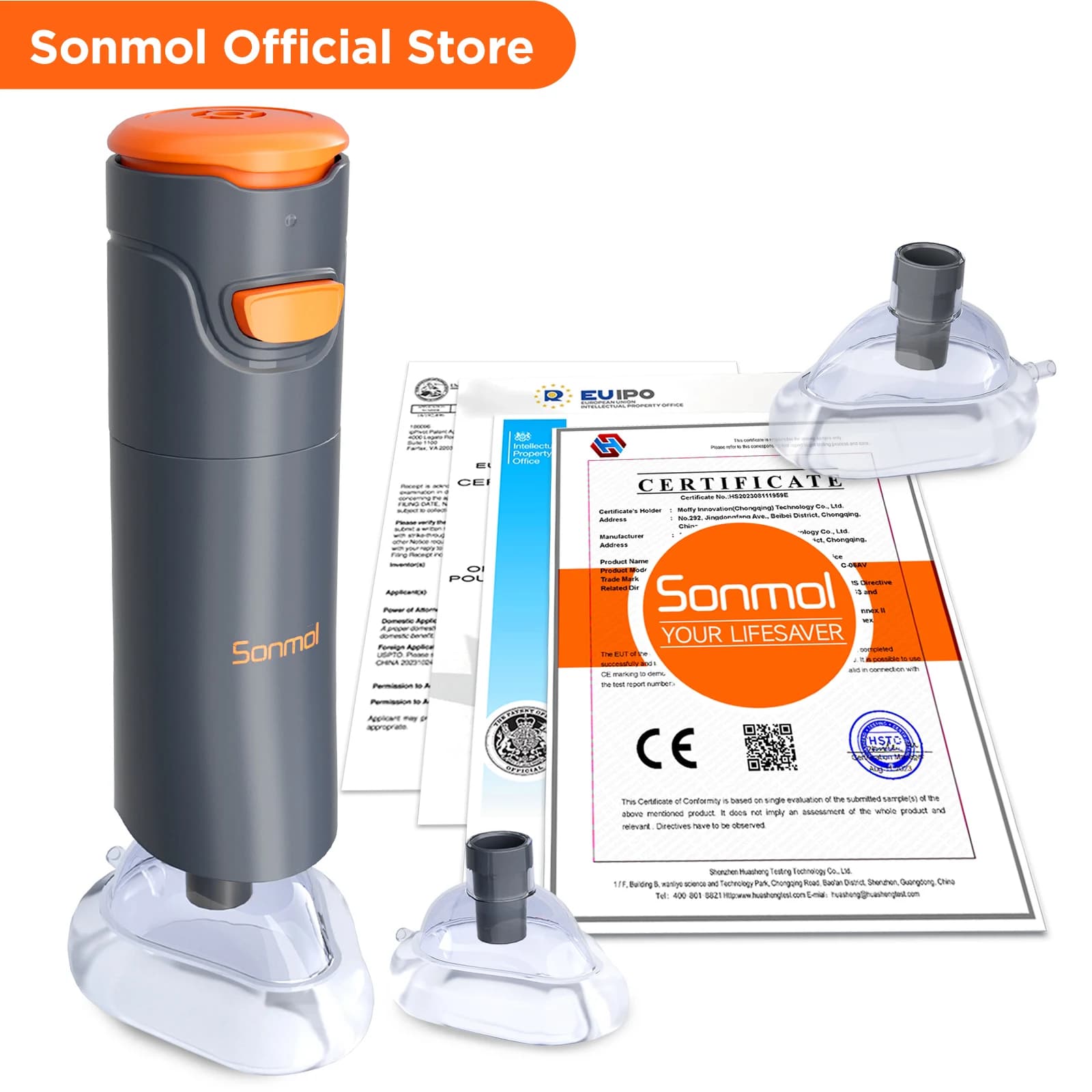 Dispositivo Automatico Anti-Soffocamento Metodo Heimlich Sonmol per Adulti e Bambini, Kit di Pronto Soccorso Portatile per Emergenze e RCP Domestica