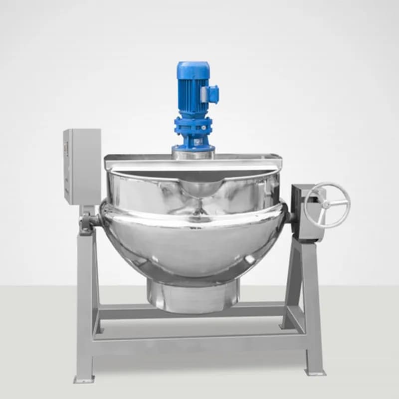 Bollitore Industriale Multifunzione a Gas, Vapore ed Elettrico con Agitatore per Zuppe, Porridge e Miscelazione Alimenti