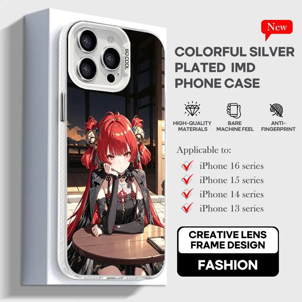 Wuthering Waves Suoming Phone Case For iPhone 17 16 e 15 14 13 12 11 XS Pro Max White IMD Colorful Silver Suitable case