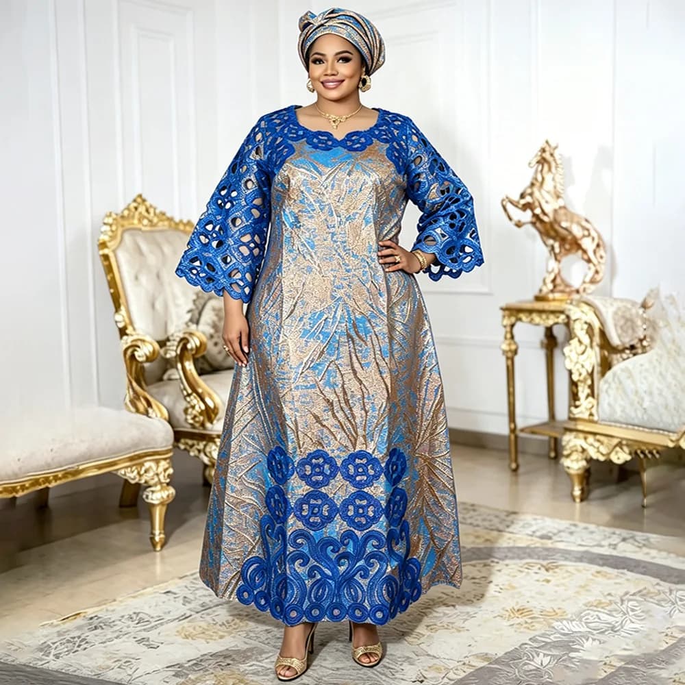 African Clothes for Women 2026 Plus Size African Dashiki Ankara Luxury Embroidery Robe Bazin Design Wedding Party Dresses