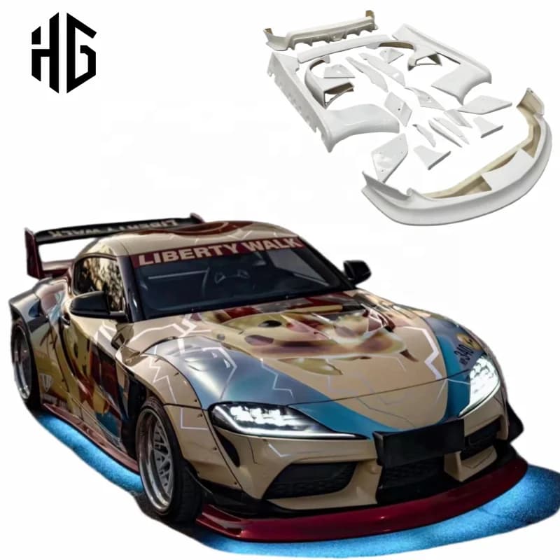 Kit Carrozzeria Auto: Parafanghi, Minigonne Laterali, Spoiler Anteriore, Diffusore e Labbro Spoiler per Toyota Supra MK5 A90 A91 - Kit Carrozzeria Larga LB