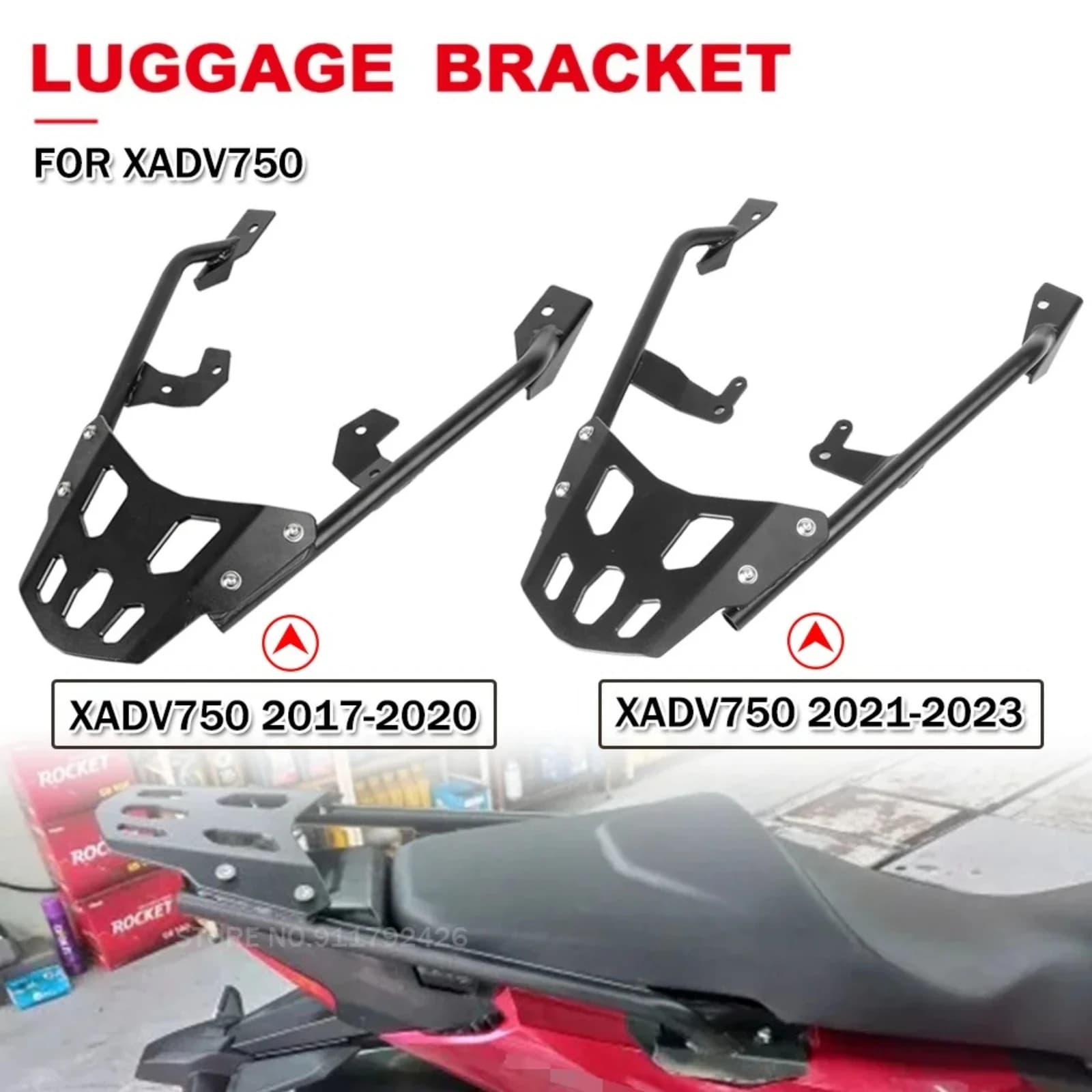Portapacchi Posteriore Moto per Honda XADV750 X-ADV750 X ADV 750 2017-2020, Supporto per Bauletto, Accessori