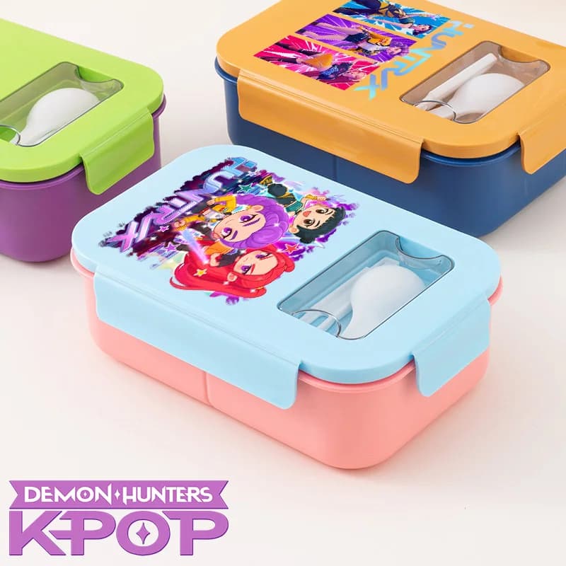 KPOP Demon Hunters Lunch Box Contenitori per alimenti in stile anime, per bambini, scuola, picnic, lunchbox, cena in ufficio