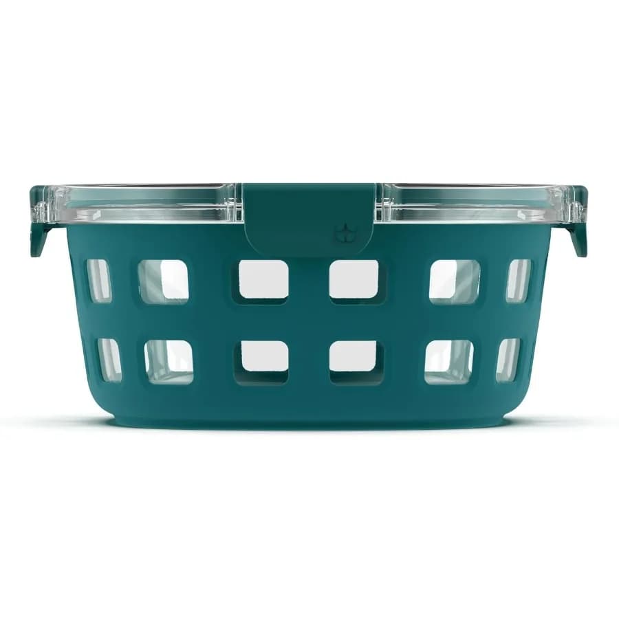 Contenitore per la preparazione dei pasti Duraglass, contenitore per alimenti in vetro da 7 tazze con custodia in silicone e coperchio ermetico in plastica senza BPA, piatto