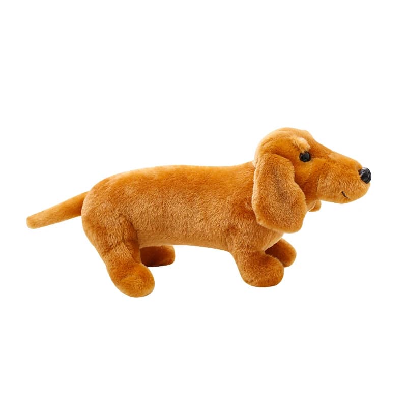 Adorabile cane di peluche bassotto da 10 pollici, bambola di peluche morbida per decorazioni domestiche, feste di compleanno e regali per bambini