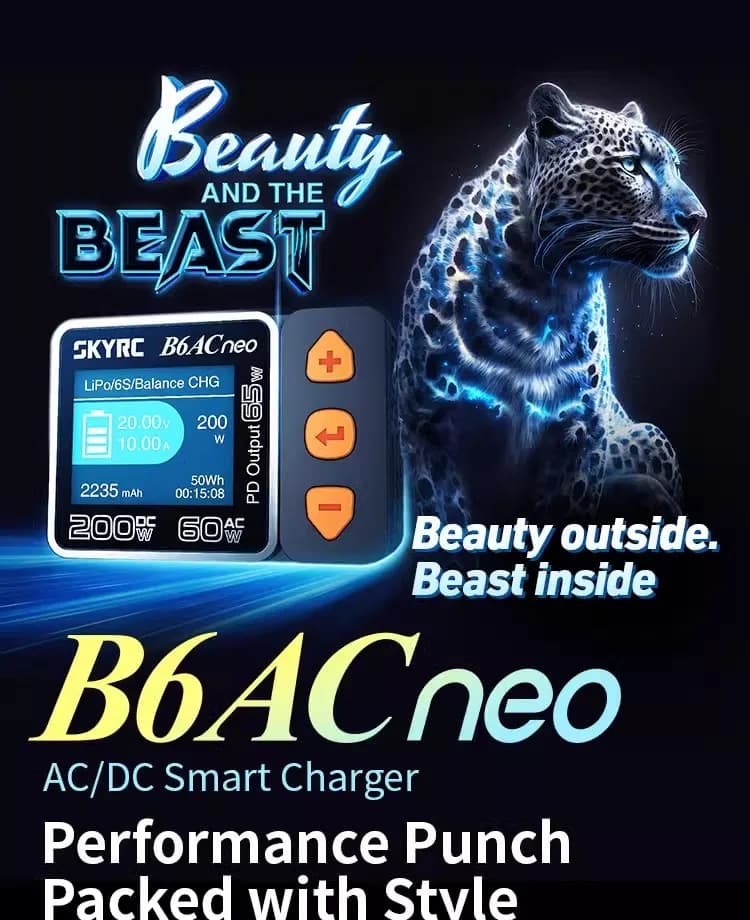 Caricabatterie Smart Balance SkyRC B6ACneo DC200W AC60W portatile di piccolo volume