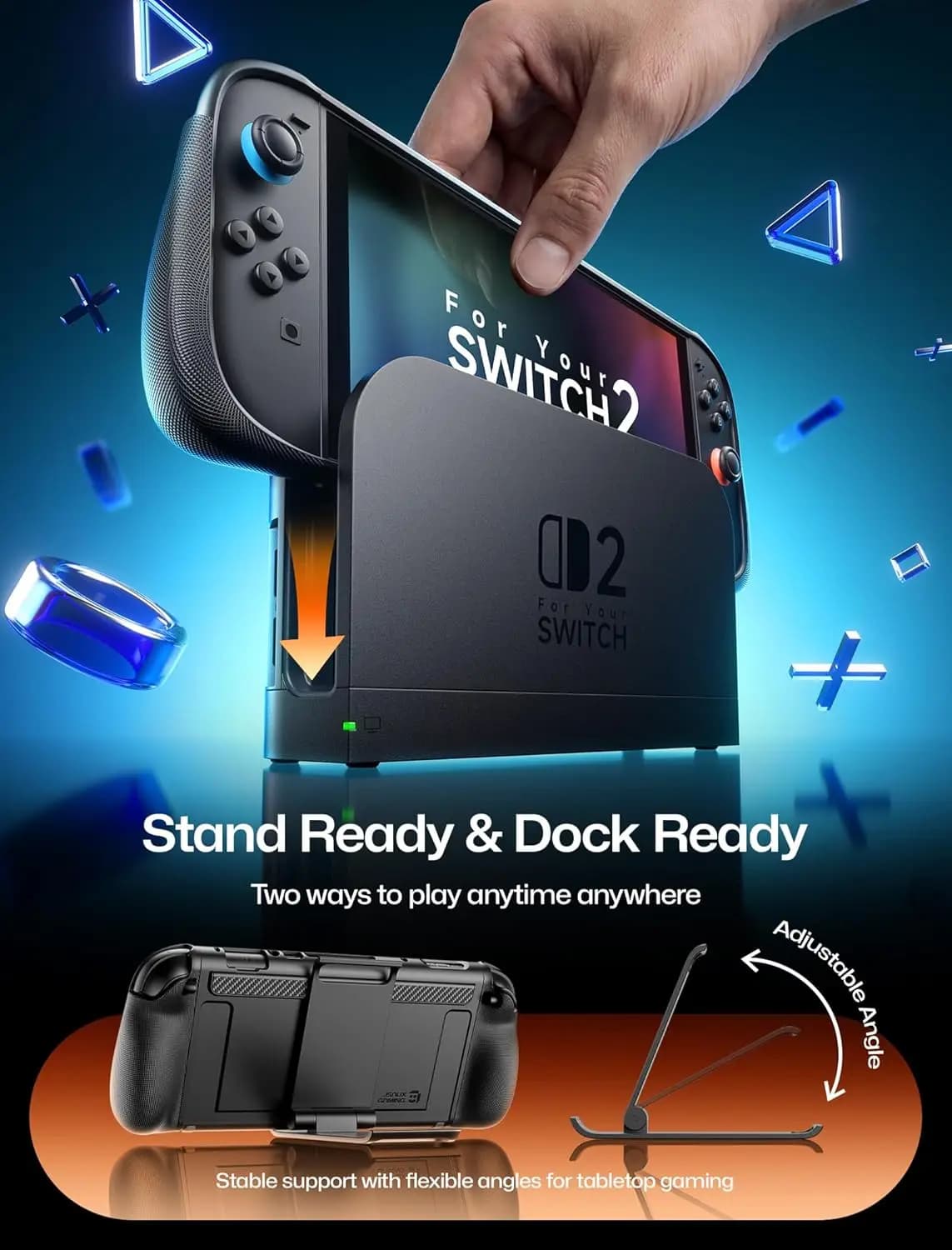 Custodia Protettiva Divisibile per Nintendo Switch 2 (2025), Cover Protettiva con Impugnatura Divisibile, Accessori Compatibili con Console Switch 2, PC0123A