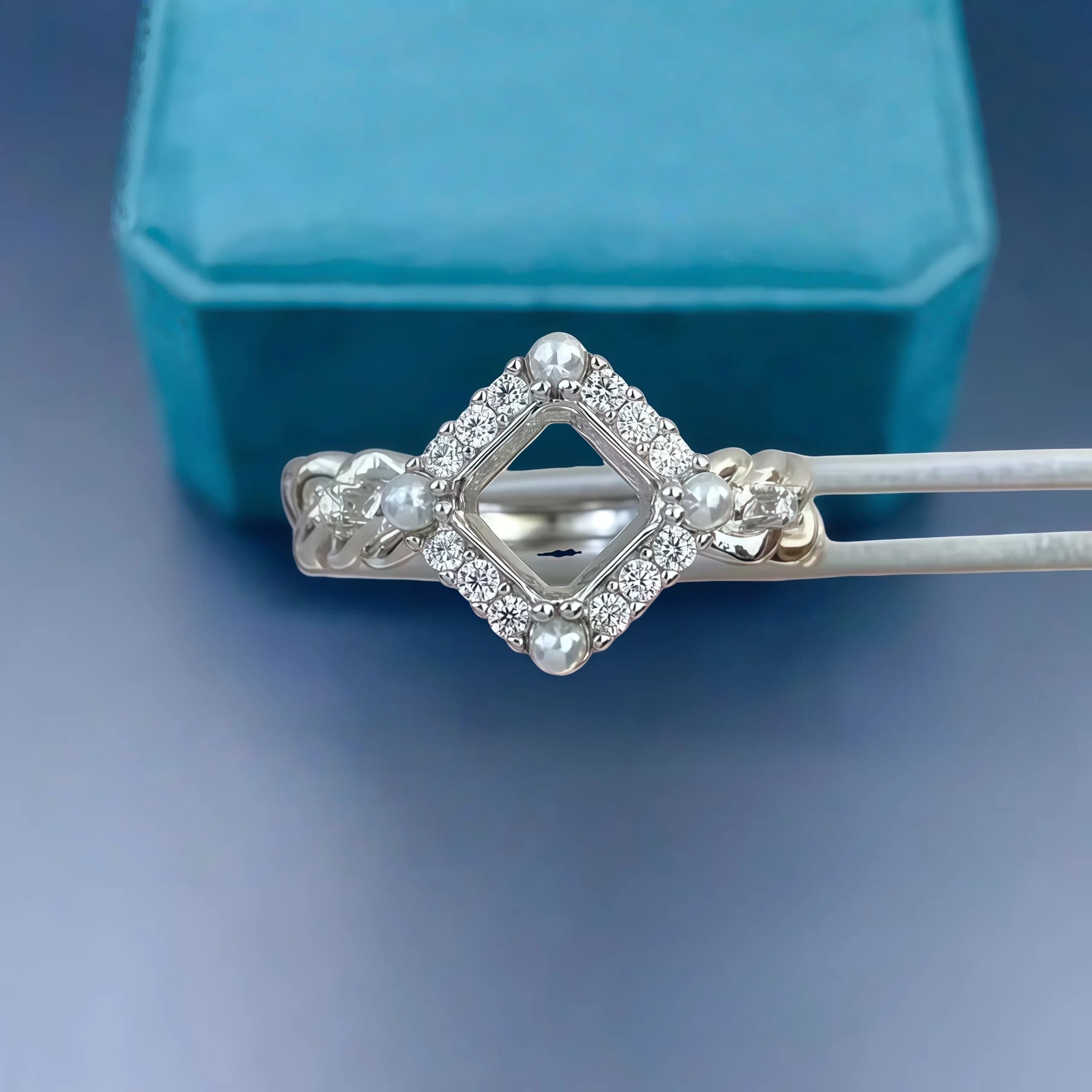 Anello fai da te alla moda Supporto vuoto S925 Argento sterling Impostazione 6mm Pietra quadrata Fine Zircone Design Fascino Matrimoni Gioielli per donna
