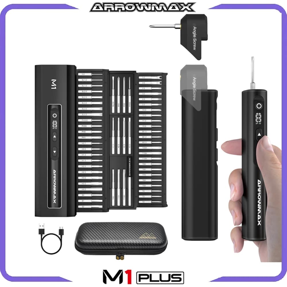 ARROWMAX Set di cacciaviti elettrici Mini kit di strumenti di riparazione per cacciaviti a batteria di precisione per telefono, fotocamera, orologio, laptop, M1 Plus